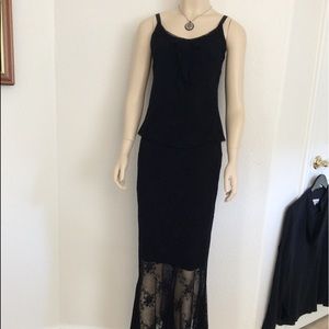 French Laundry black net skirt and top